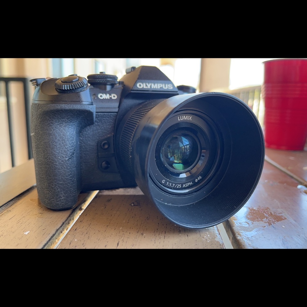 Olympus OM 1 Mark II with 25mm 1.7 Panasonic lens